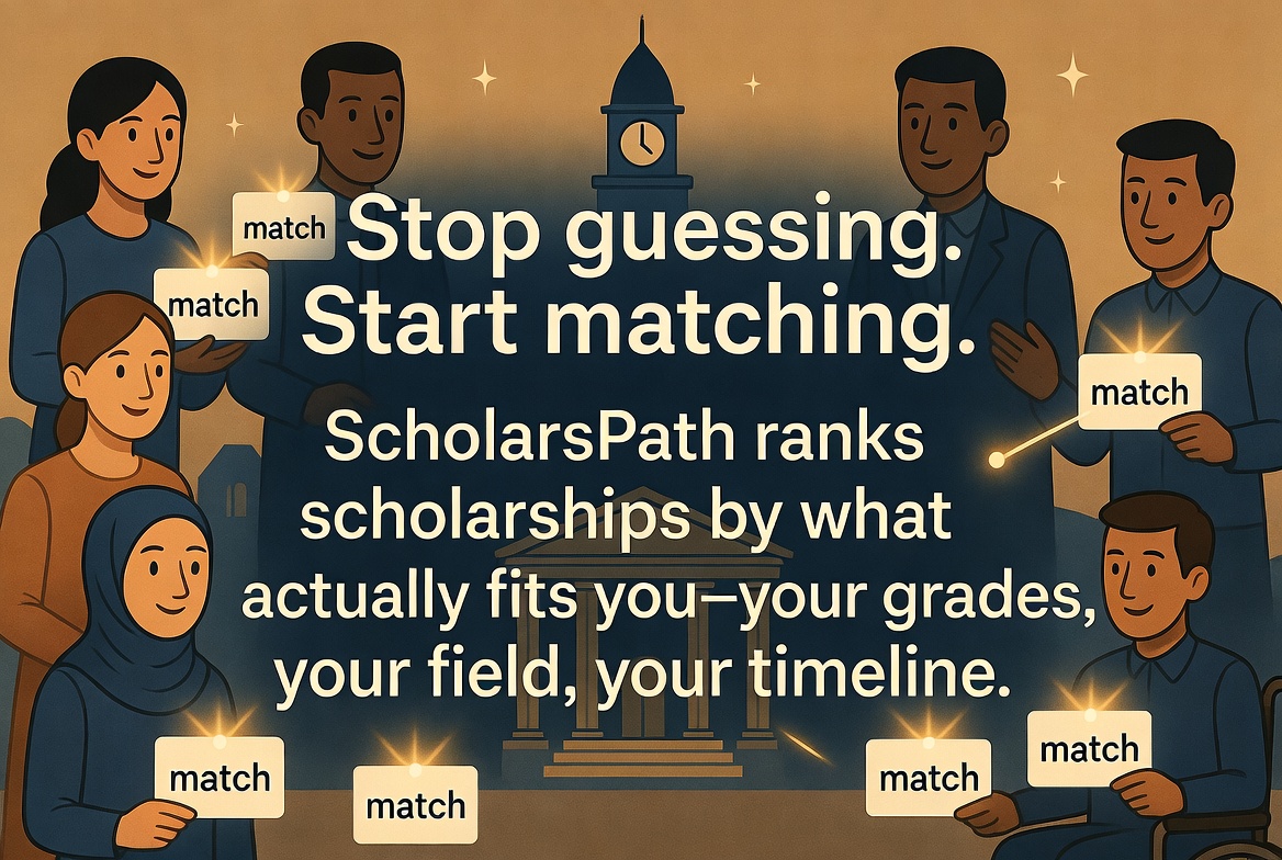 One-tap scholarship summary — amount, deadline, requirements